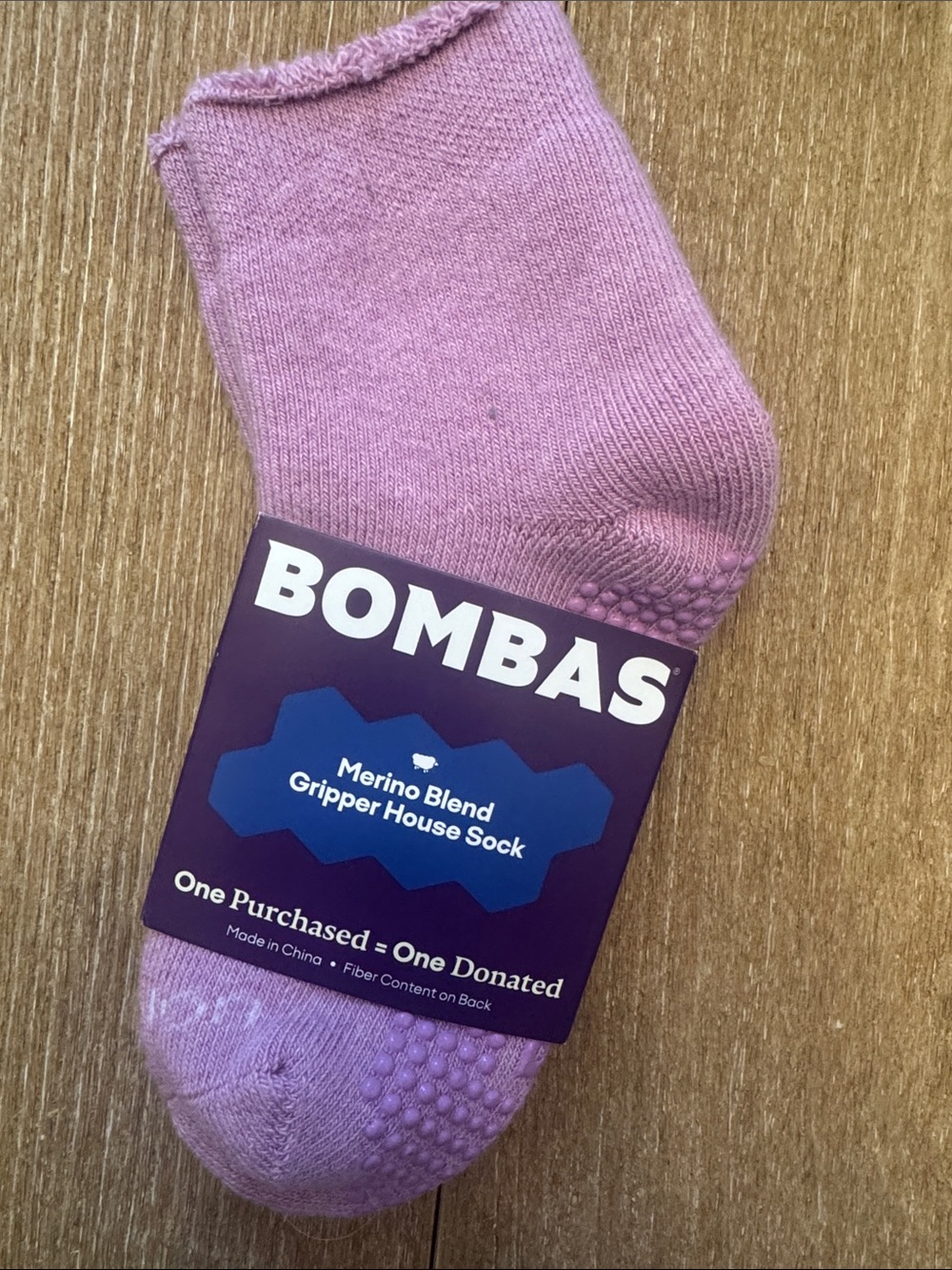 Bombas women’s Merino Blend Gripper House Sock - Lavender